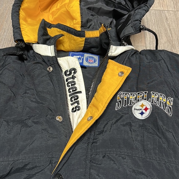 Starter Pittsburgh Steelers Jacket and Flip Flops Combo Size L - Picture 3 of 16